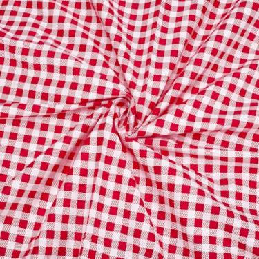 Imagem de PH PandaHall Tecido de popelina de algodão de 1,09 m x 163 cm, tecido de algodão xadrez tartan vermelho por jarda, tecidos xadrez guingão para costura, acolchoados, roupas, toalhas de mesa, cortinas