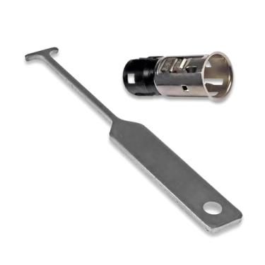 Imagem de Yidcidu Soquete de isqueiro de carro de 2 peças, soquete de isqueiro resistente ao calor à prova de ferrugem, OEM #56457 com ferramenta de remoção, compatível com GMC Buick Pontiac Oldsmobile Hummer