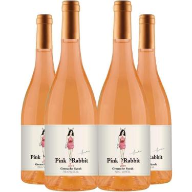 Imagem de Vinho Rose Pink Rabbit 750ml Kit 4 Garrafas