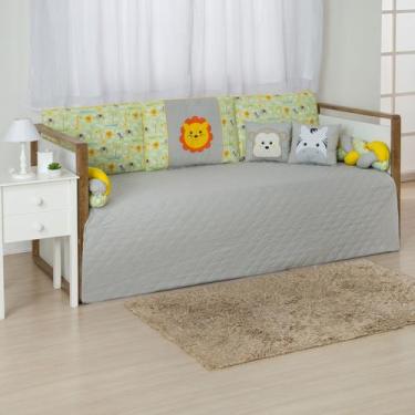 Imagem de Kit Enxoval Bicama Cama Baba Floresta Safari Amarelo e Cinza - Doce La