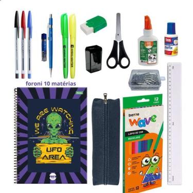 Imagem de Zdarujo Kit Material Escolar Itens Essenciais Caderno Estojo Caneta La