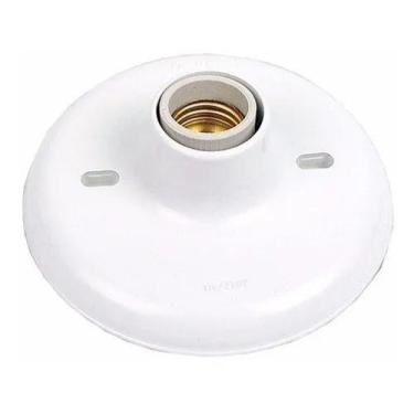 Imagem de Kit 10 Suporte Lâmpada Comum Led Plafon Branco Com Porcelana - Alpi