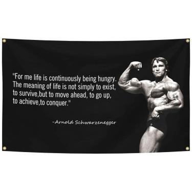 Imagem de Tapeçaria, decoração de parede, citação motivacional de fitness, 100x150cm