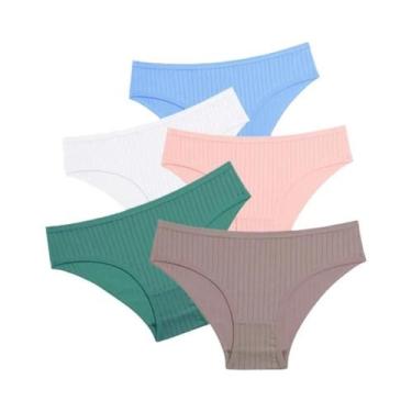Imagem de Calcinhas De Algodão Listradas Em Tamanhos Grandes Para Mulheres, Paco