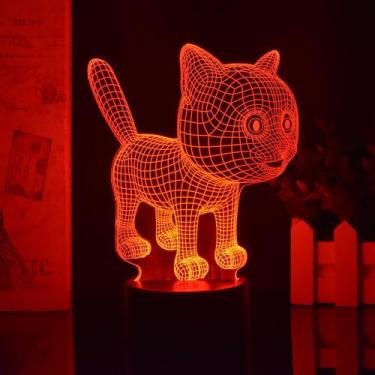 Imagem de Night Light Cartoon Anime Pet Cat Acrylic 3D com controle remoto - Tai