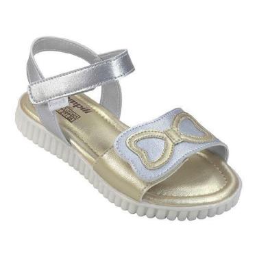 Imagem de Sandália Infantil Menina Pampili Candy Prata Dourado