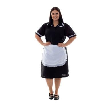 Imagem de Plus Size -  Vestido em Tecido Oxford Com Avental e Detalhes em Bordad