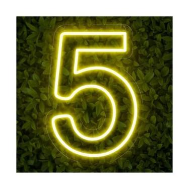 Imagem de Painel Led Neon Número Luminoso 0 ao 9 Decoração Festa 60cm - letreiro