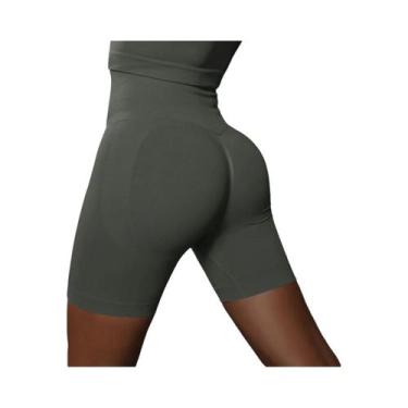Imagem de Shorts De Yoga Femininos De Cintura Alta Sem Costura Respiráveis Para 