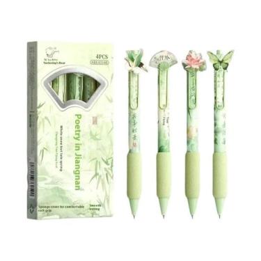 Imagem de Conjunto De Canetas Gel Com Grip Macio Butterfly Patch 4PCS 0.5mm Tint