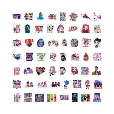 Imagem de Adesivos Impermeáveis KPop Demon Hunters 50 55 60 Peças Para Scrapbook
