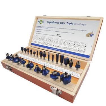Imagem de Jogo de Fresas para Tupia com 24 Peças - 7895 - BRASFORT