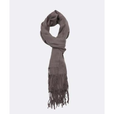 Imagem de Cachecol Feminino Liso Franja Marisa Cinza-56137, Cinza, UN