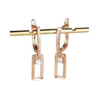 Imagem de Brincos Vintage Femininos Com Zircônia Brilhante, Acessório Clássico D