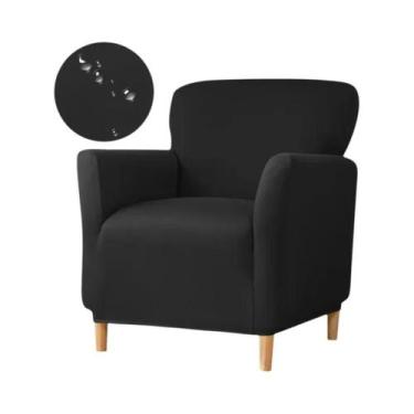 Imagem de Capa De Sofá Elástica Repelente À Água, Cor Sólida, Para Poltrona Indi