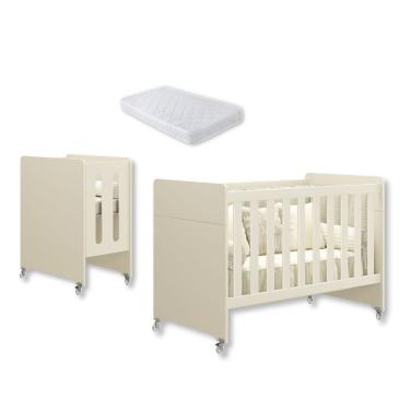 Imagem de Berço Americano 4 em 1 Evolution Areia com Colchão para Mini Berço