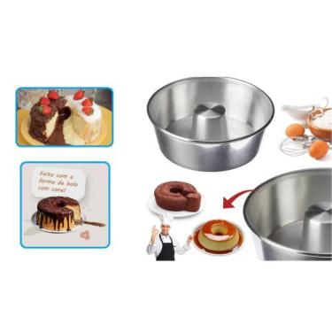 Imagem de Conjunto De 3 Forma Bolo Com Cone Assadeira Tabuleiro Redonda Polida N