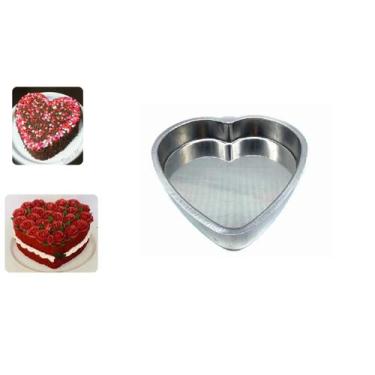 Imagem de Conjunto De 2 (duas) Assadeira Forma Modelo Coração Reto Em Alumínio P