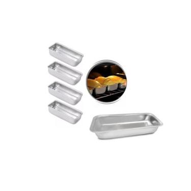 Imagem de Conjunto Com 5 Formas Assadeiras Tabuleiro Para Pão Bolo Inglês Gelo B