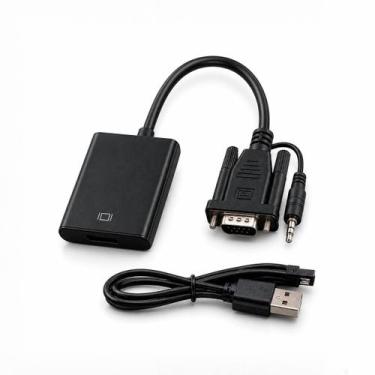Imagem de Conversor VGA para HDMI Adaptador com Áudio para PC Antigo e TV HDMI -