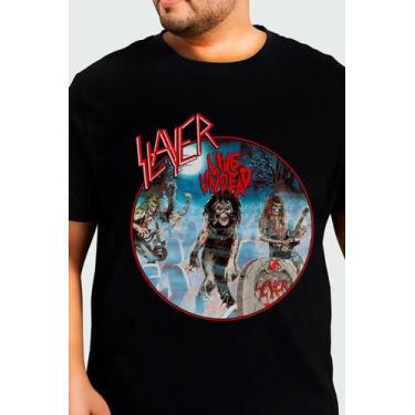 Imagem de XX Camiseta Slayer Of0131 Consulado Do Rock Plus Size, XXX, Preto