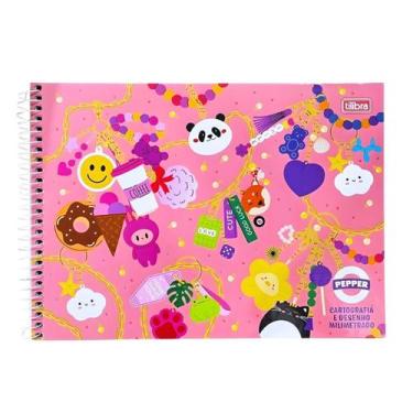 Imagem de Caderno Desenho e Cartografia Milimetrado Pepper Feminino/Masculino 80