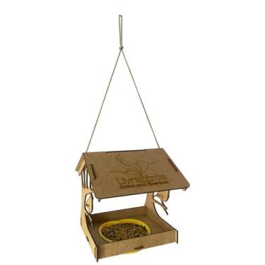 Imagem de Alimentador Suspenso Casa Love - Livre Birds Para Pássaros Cor:Amarelo