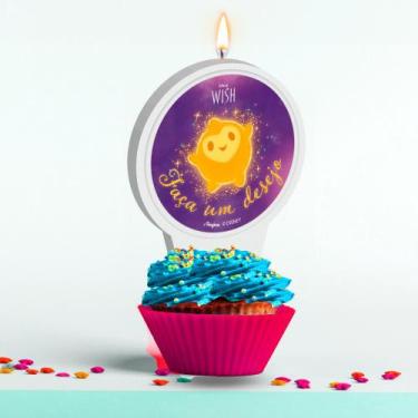 Imagem de Vela Plana Adesivada Decoração Wish Disney aniversário festa - REGINA
