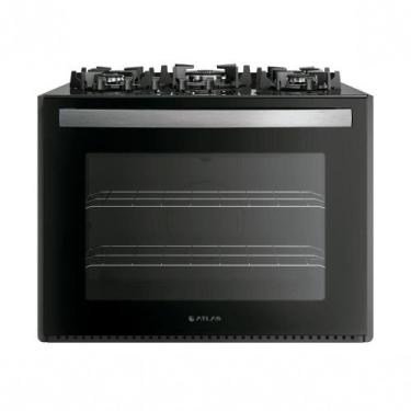 Imagem de Fogão de Embutir 5 Bocas Atlas UTop Mesa de Vidro Preto Bivolt, Preto,