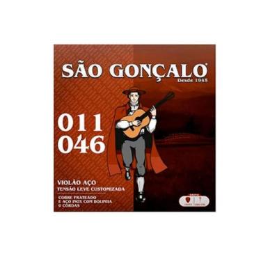 Imagem de Jogo De Cordas P/violão Aço C/bolinha 011" - 046" São Gonçalo