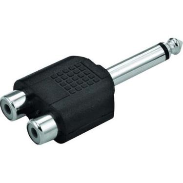 Imagem de Adaptador P10 Mono x 2 RCA Fêmea Níquel ADAP0030 Preto Storm - PCT / 1
