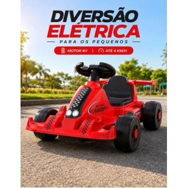 Imagem de Kart Infantil Carro Corrida Criança Luz Led Pedal Acelerador Até 30Kg 