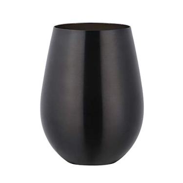 Imagem de Yajun Copo de vinho inoxidável da Teel, caneca de café reutilizável, copo portátil para casamento, casa e ar livre, preto
