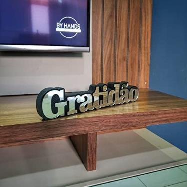 Imagem de Letreiro 3d Gratidão - Acrílico Espelhado Prata 30cm
