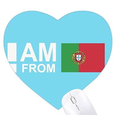 Imagem de Mousepad I Am From Portugal Art Deco moderno coração tapete de borracha para escritório