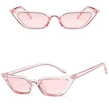 Imagem de Pink Cat Eye Sunglasses Woman Vintage Black Cateye Sunglasses Female Small Frame Transparent Color Oculos De Sol Feminino ,5,China