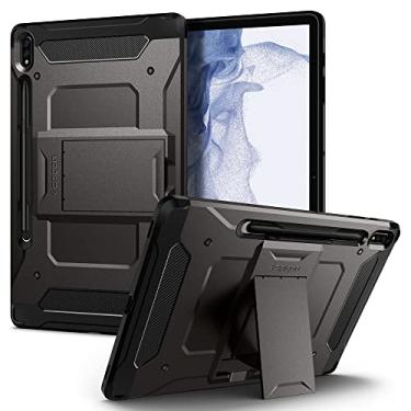 Imagem de Spigen Tough Armor Pro projetada para Capa para Galaxy Tab S8 Plus Capa (2022) / Galaxy Tab S7 Plus Capa (2020) com suporte para caneta S - Gunmetal