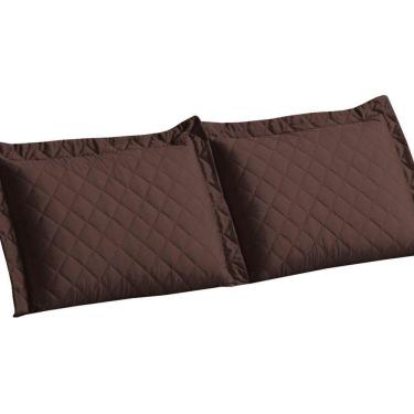 Imagem de Kit Par Fronhas Matelada Para Travesseiro Proteção Marrom