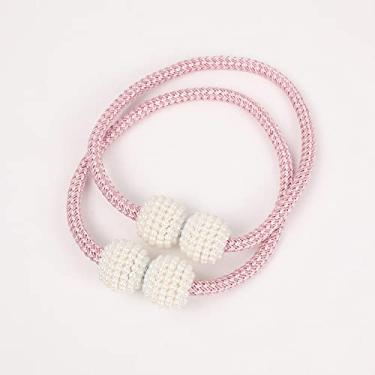 Imagem de Corda de flores criativas acessórios de cortina de fivela magnética acessórios de cortina simples pequena pérola pulseira de fivela magnética, T2,4 pcs
