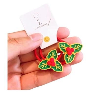 Imagem de Elastic De Cabelo De Cabelo De Natal Papai Noel, Boneco De Neve, Árvore De Natal, Sino De Gengibre -pão De Cheiro De Cabelo Sino Anel De Capacete De Natal Acessórios