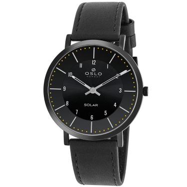 Imagem de Relogio Oslo Masculino Solar Ompscsvs0001 P2px Couro Preto
