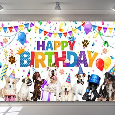 Imagem de Banner de fundo de feliz aniversário cachorro gato fotografia fundo banner desenho animado foto pano de fundo decoração de festa de aniversário para dono de cachorro gato festa de aniversário suprimentos de festa de animal de estimação (cachorro)