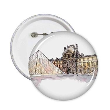 Imagem de Alfinetes do Museu do Louvre em Paris, França, emblema, botão, decoração de acessórios, 5 peças