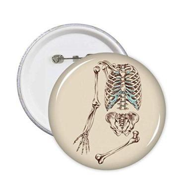 Imagem de Esqueleto humano esboço alfinetes redondos emblema botão decoração acessório 5 peças