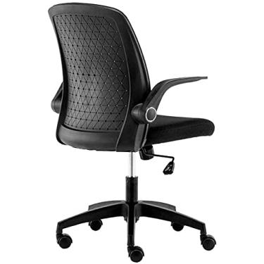 Imagem de cadeira de escritório Cadeira de escritório Rotatable Lifting Honeycomb Design Respirável Encosto Flip Braço Economize espaço Rolamento Peso 200kg Cadeira (Cor: Preto) needed