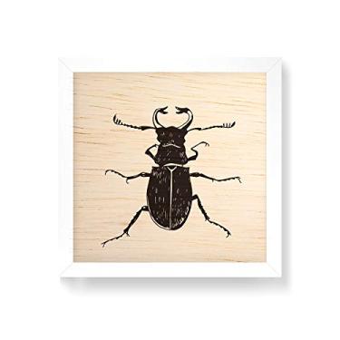 Imagem de Arte Maníacos Quadro decorativo com moldura caixa branca em Madeira - Inseto Besoura - 30x30cm