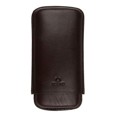 Imagem de Charuteira porta charutos p/3un NERONE Classy couro marrom
