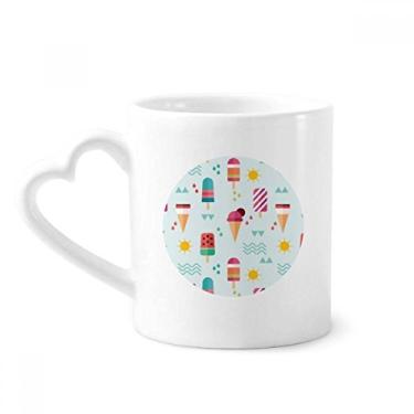 Imagem de Caneca Sun Mountain River picolé doce sorvete caneca de café cerâmica copo de coração de vidro