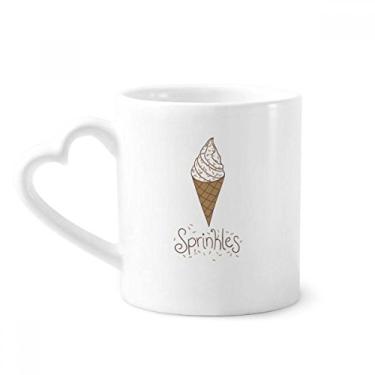 Imagem de Caneca de sorvete doce com agulha colorida de chocolate, copo de coração de vidro