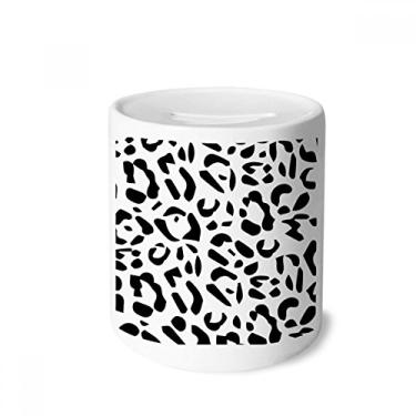 Imagem de DIYthinker Caixa de moedas de cerâmica com estampa de flor de leopardo, caixa de dinheiro para presente de cofrinho